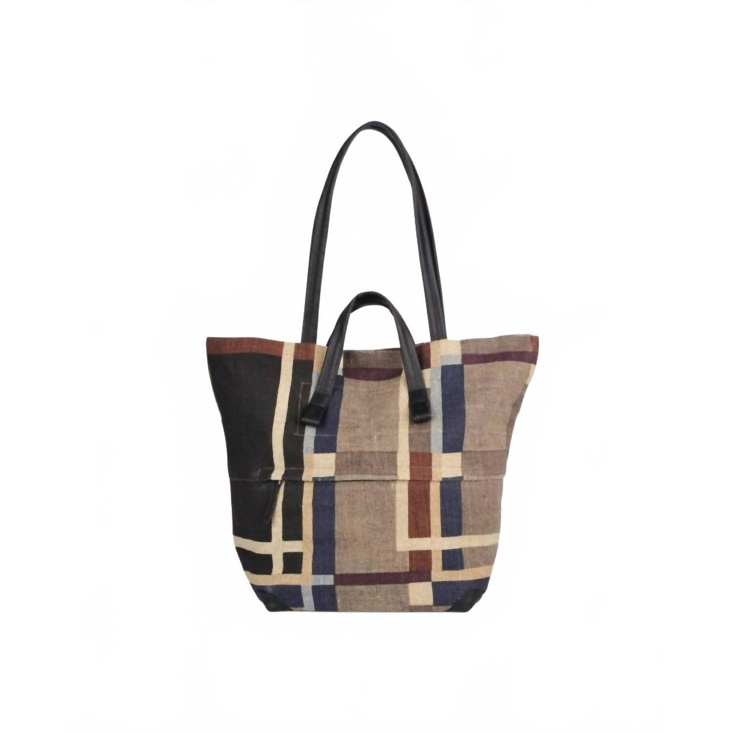 New Epice Delhi Large Bag In F - Tan/Maroon